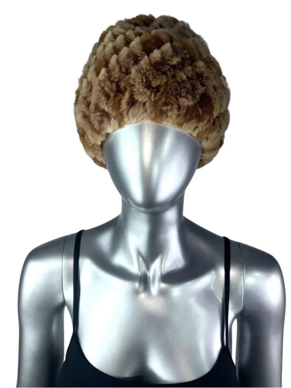 Snow Top Knitted REX RABBIT Hat, One Size 21”-24” w/Stretch, Certified Vintage
